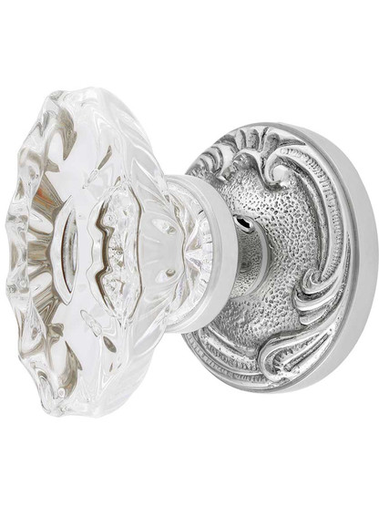 Lafayette Rosette Door Set With Fluted Oval Crystal Glass Knobs